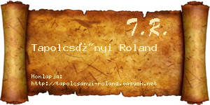 Tapolcsányi Roland névjegykártya