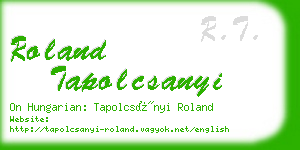 roland tapolcsanyi business card